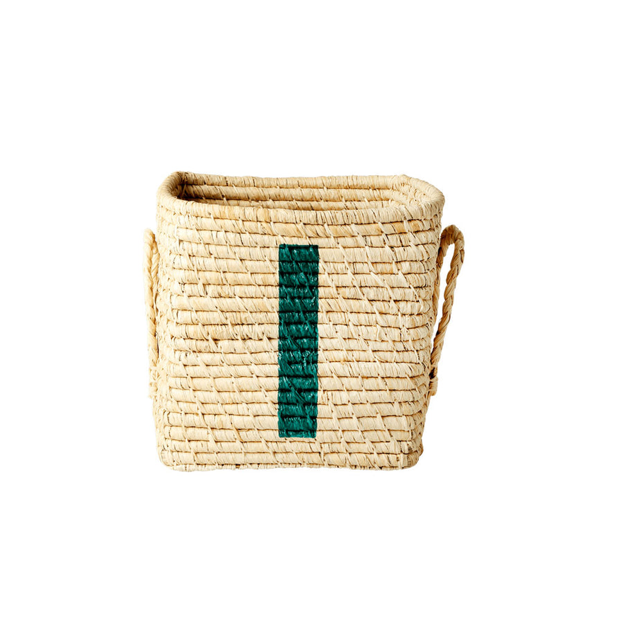 rice-dk-raffia-square-basket-with-painted-letter-i-rice-bsrat-20i-01