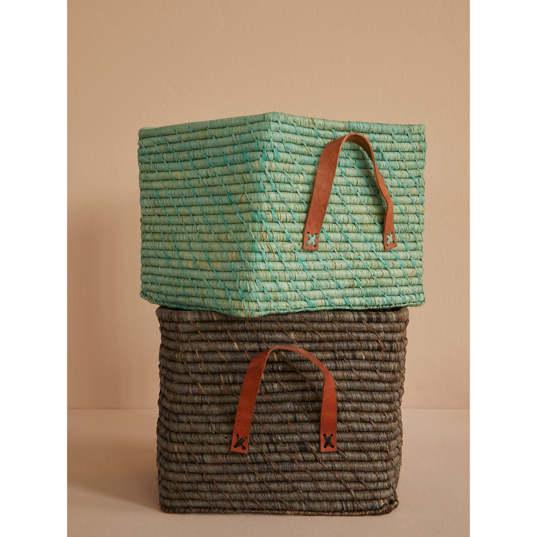 rice-dk-small-square-basket-raffia-mint-rice-bsrat-30mi-