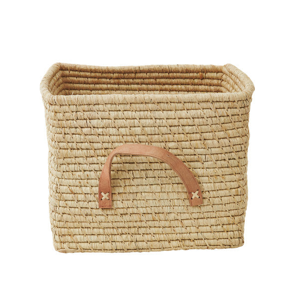 Rice DK Square Raffia Basket Natural Small