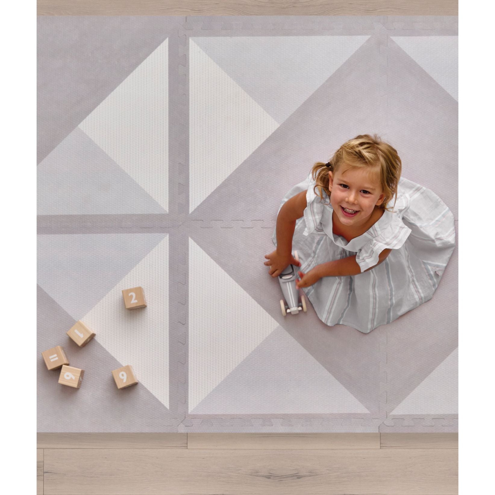 Toddlekind Prettier Puzzle Playmat Kyte Soft Storm 120x180cm - 6 Tiles & 12 Edging Borders (Dispatched in Late-Aug 2025)