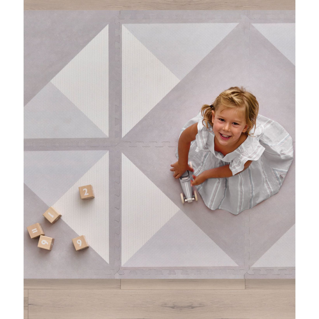 Toddlekind Prettier Puzzle Playmat Kyte Soft Storm 120x180cm - 6 Tiles & 12 Edging Borders