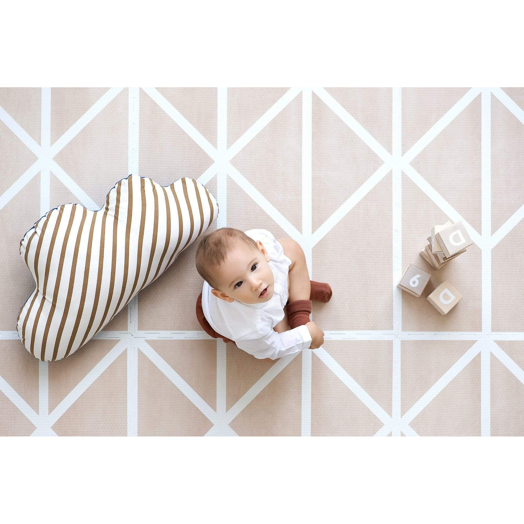 Toddlekind Prettier Puzzle Playmat Nordic Clay 120x180cm - 6 Tiles & 12 Edging Borders