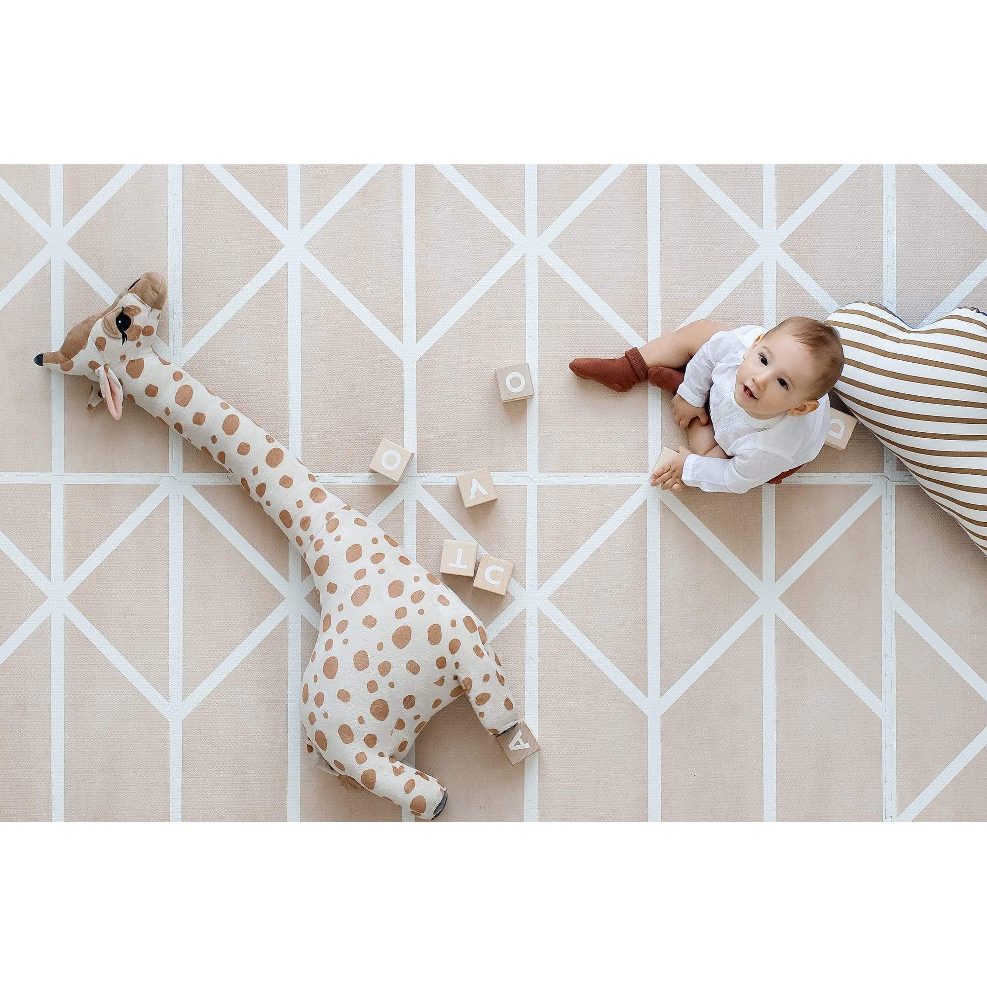 Toddlekind Prettier Puzzle Playmat Nordic Clay 120x180cm - 6 Tiles & 12 Edging Borders