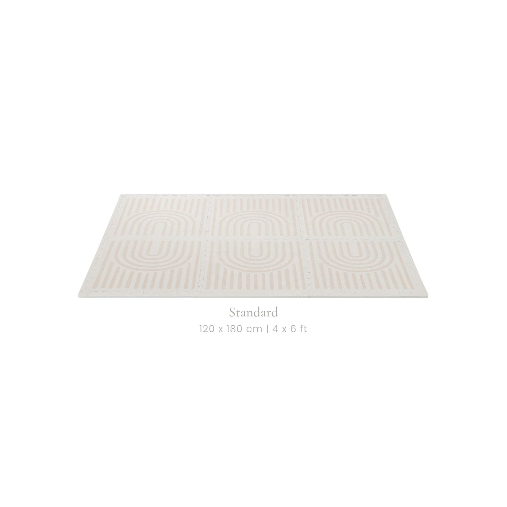 Toddlekind Prettier Puzzle Playmat Linear Linen 120x180cm - 6 Tiles & 12 Edging Borders (Dispatched in Late-Aug 2025)