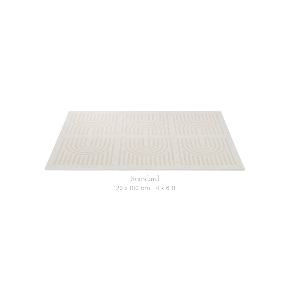 Toddlekind Prettier Puzzle Playmat Linear Linen 120x180cm - 6 Tiles & 12 Edging Borders