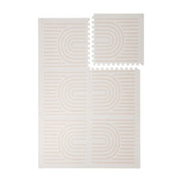 Toddlekind Prettier Puzzle Playmat Linear Linen 120x180cm - 6 Tiles & 12 Edging Borders
